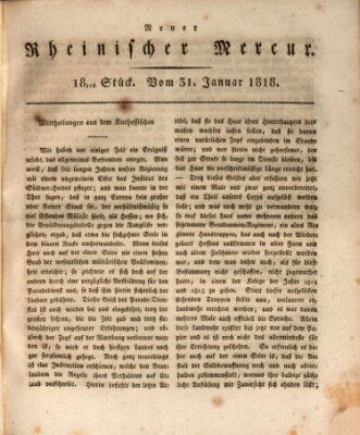 Neuer rheinischer Merkur (Rheinischer Merkur) Samstag 31. Januar 1818