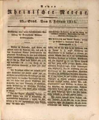 Neuer rheinischer Merkur (Rheinischer Merkur) Sonntag 8. Februar 1818