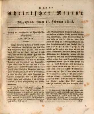 Neuer rheinischer Merkur (Rheinischer Merkur) Dienstag 17. Februar 1818