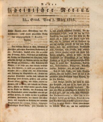 Neuer rheinischer Merkur (Rheinischer Merkur) Sonntag 1. März 1818