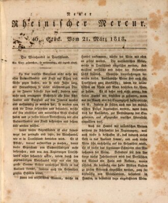 Neuer rheinischer Merkur (Rheinischer Merkur) Samstag 21. März 1818