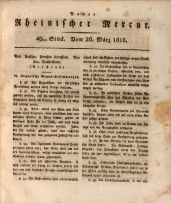 Neuer rheinischer Merkur (Rheinischer Merkur) Donnerstag 26. März 1818