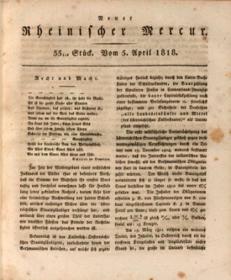 Neuer rheinischer Merkur (Rheinischer Merkur) Sonntag 5. April 1818