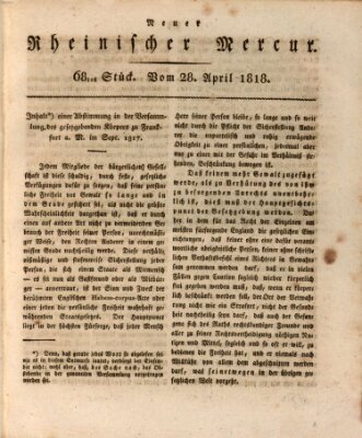 Neuer rheinischer Merkur (Rheinischer Merkur) Dienstag 28. April 1818