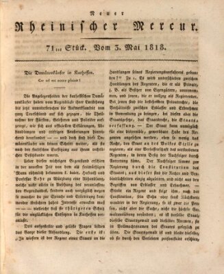 Neuer rheinischer Merkur (Rheinischer Merkur) Sonntag 3. Mai 1818