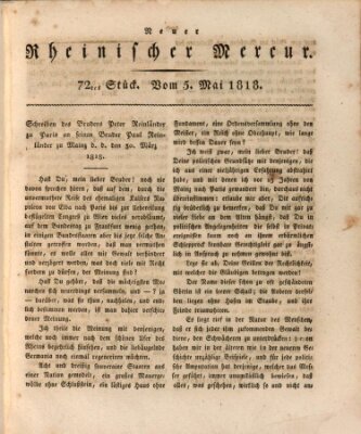 Neuer rheinischer Merkur (Rheinischer Merkur) Dienstag 5. Mai 1818