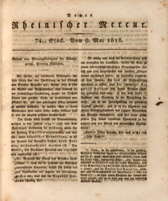 Neuer rheinischer Merkur (Rheinischer Merkur) Samstag 9. Mai 1818