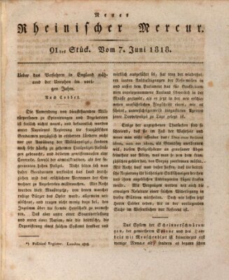 Neuer rheinischer Merkur (Rheinischer Merkur) Sonntag 7. Juni 1818