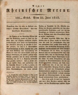 Neuer rheinischer Merkur (Rheinischer Merkur) Donnerstag 25. Juni 1818