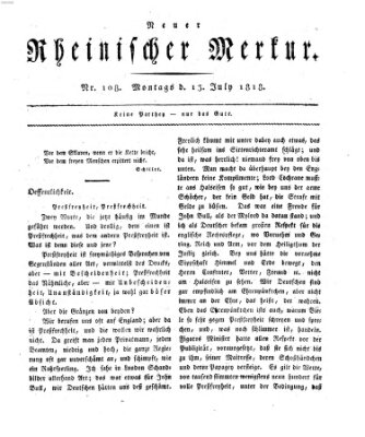 Neuer rheinischer Merkur (Rheinischer Merkur) Montag 13. Juli 1818