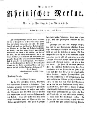 Neuer rheinischer Merkur (Rheinischer Merkur) Freitag 31. Juli 1818