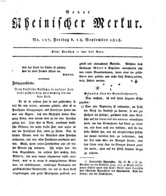 Neuer rheinischer Merkur (Rheinischer Merkur) Freitag 18. September 1818