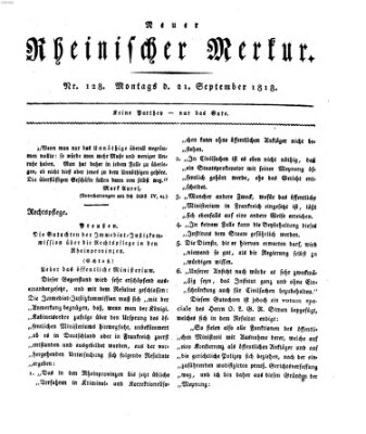 Neuer rheinischer Merkur (Rheinischer Merkur) Montag 21. September 1818