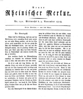 Neuer rheinischer Merkur (Rheinischer Merkur) Mittwoch 4. November 1818