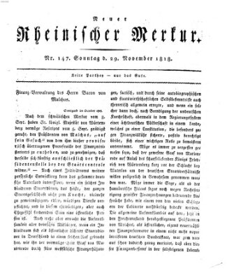 Neuer rheinischer Merkur (Rheinischer Merkur) Sonntag 29. November 1818