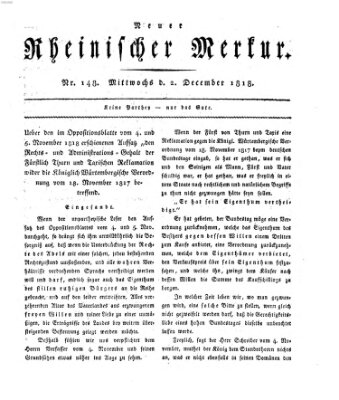 Neuer rheinischer Merkur (Rheinischer Merkur) Mittwoch 2. Dezember 1818