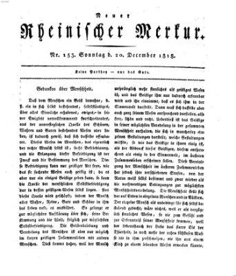 Neuer rheinischer Merkur (Rheinischer Merkur) Sonntag 20. Dezember 1818