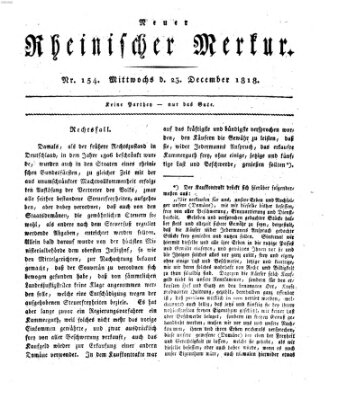 Neuer rheinischer Merkur (Rheinischer Merkur) Mittwoch 23. Dezember 1818