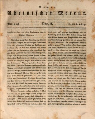 Neuer rheinischer Merkur (Rheinischer Merkur) Mittwoch 6. Januar 1819