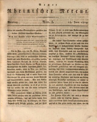 Neuer rheinischer Merkur (Rheinischer Merkur) Montag 18. Januar 1819