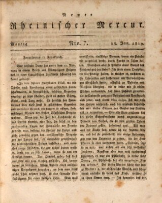 Neuer rheinischer Merkur (Rheinischer Merkur) Montag 25. Januar 1819