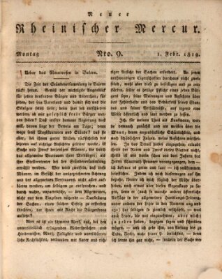 Neuer rheinischer Merkur (Rheinischer Merkur) Montag 1. Februar 1819