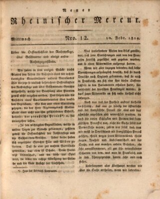 Neuer rheinischer Merkur (Rheinischer Merkur) Mittwoch 10. Februar 1819