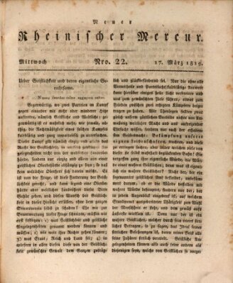 Neuer rheinischer Merkur (Rheinischer Merkur) Mittwoch 17. März 1819