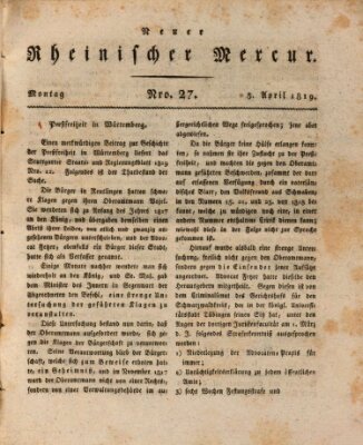 Neuer rheinischer Merkur (Rheinischer Merkur) Montag 5. April 1819