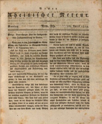 Neuer rheinischer Merkur (Rheinischer Merkur) Montag 12. April 1819