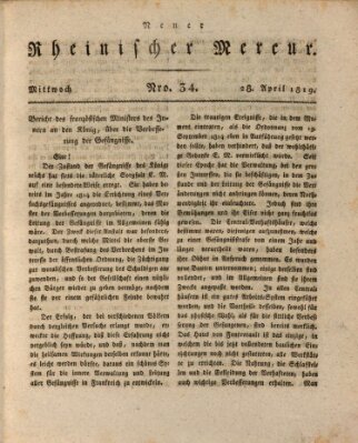 Neuer rheinischer Merkur (Rheinischer Merkur) Mittwoch 28. April 1819