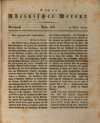 Neuer rheinischer Merkur (Rheinischer Merkur) Mittwoch 9. Juni 1819