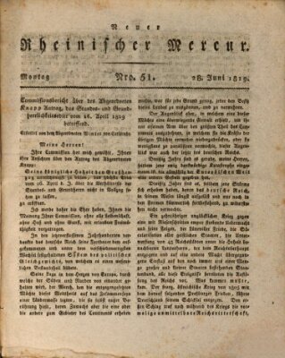 Neuer rheinischer Merkur (Rheinischer Merkur) Montag 28. Juni 1819