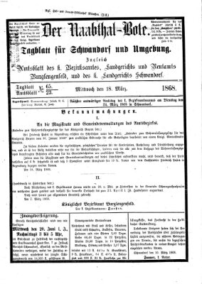 Der Naabthal-Bote Mittwoch 18. März 1868