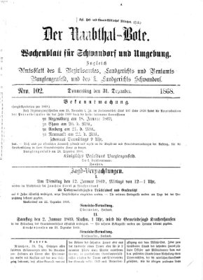 Der Naabthal-Bote Donnerstag 31. Dezember 1868