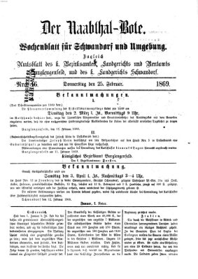 Der Naabthal-Bote Donnerstag 25. Februar 1869