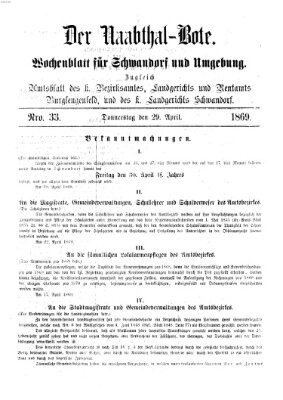 Der Naabthal-Bote Donnerstag 29. April 1869