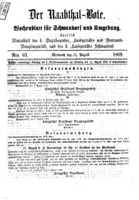 Der Naabthal-Bote Mittwoch 11. August 1869