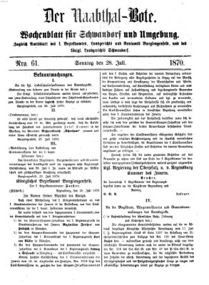 Der Naabthal-Bote Sonntag 31. Juli 1870