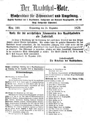 Der Naabthal-Bote Donnerstag 15. Dezember 1870