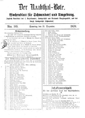 Der Naabthal-Bote Samstag 31. Dezember 1870