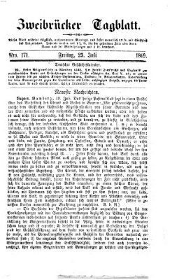 Zweibrücker Tagblatt Freitag 23. Juli 1869