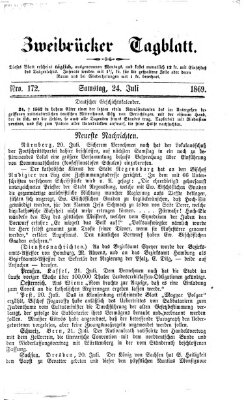 Zweibrücker Tagblatt Samstag 24. Juli 1869