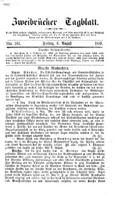 Zweibrücker Tagblatt Freitag 6. August 1869