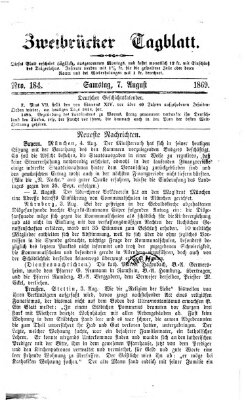 Zweibrücker Tagblatt Samstag 7. August 1869