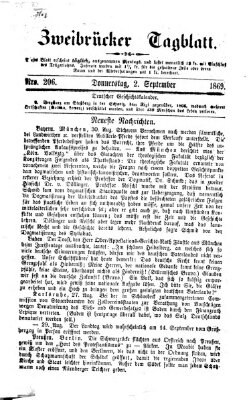 Zweibrücker Tagblatt Donnerstag 2. September 1869