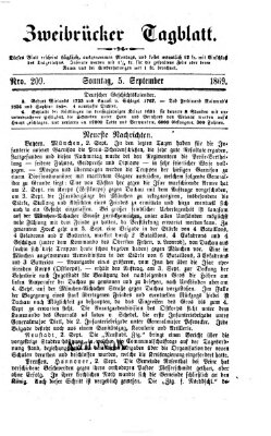 Zweibrücker Tagblatt Sonntag 5. September 1869