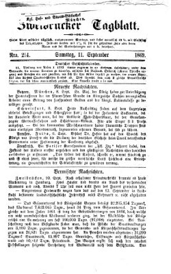 Zweibrücker Tagblatt Samstag 11. September 1869