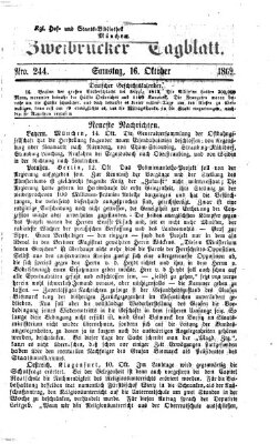 Zweibrücker Tagblatt Samstag 16. Oktober 1869