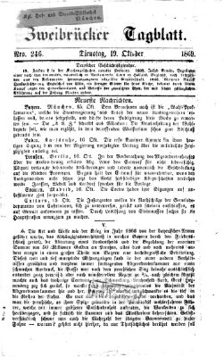 Zweibrücker Tagblatt Dienstag 19. Oktober 1869